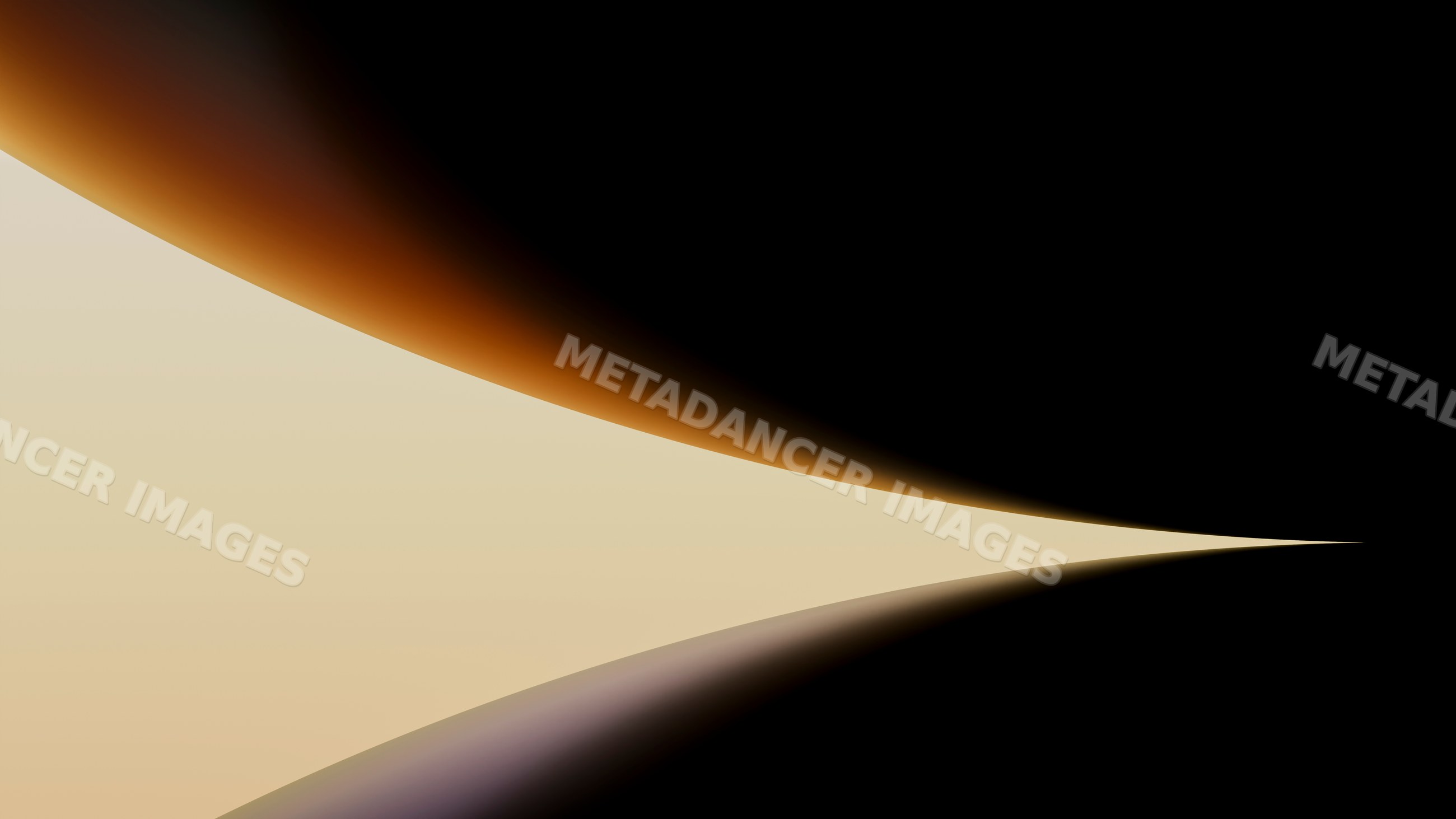 Abstract digital artwork with curved orange gradient shape