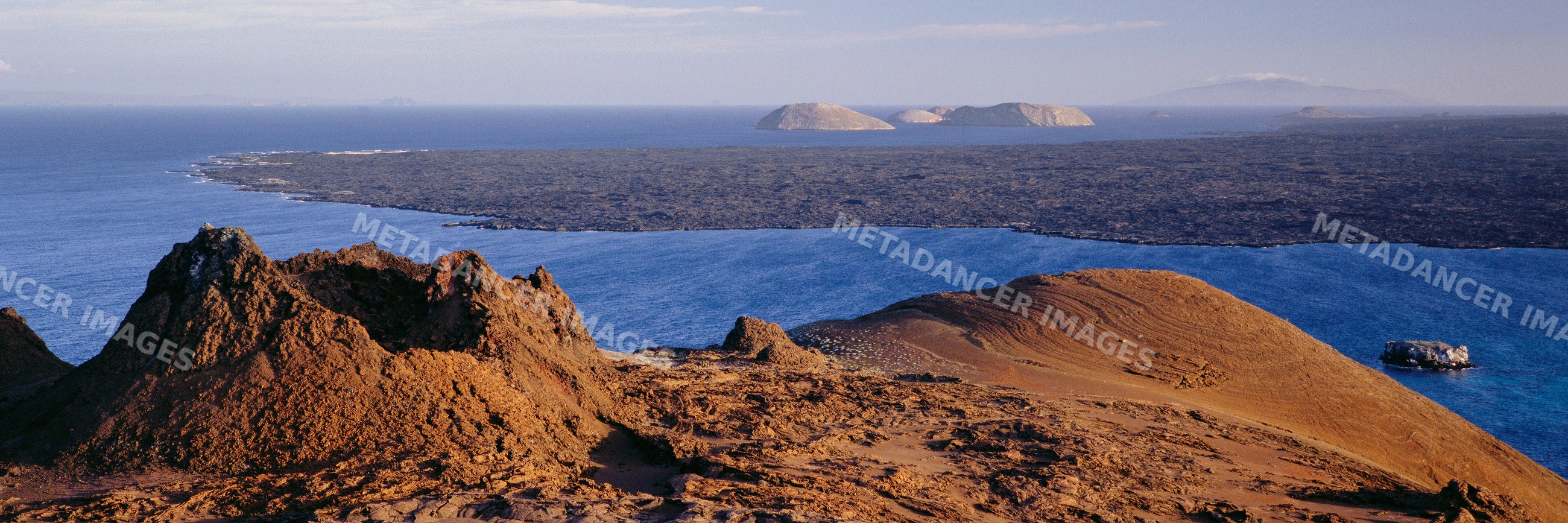 Volcanic craters and lava fields on isla bartolome