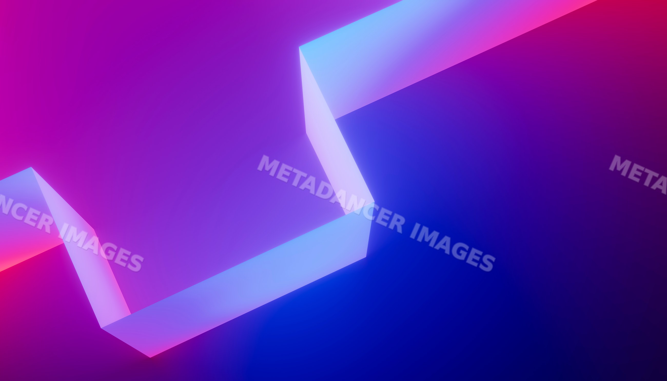 Abstract white twisting ribbon against a vibrant gradient background
