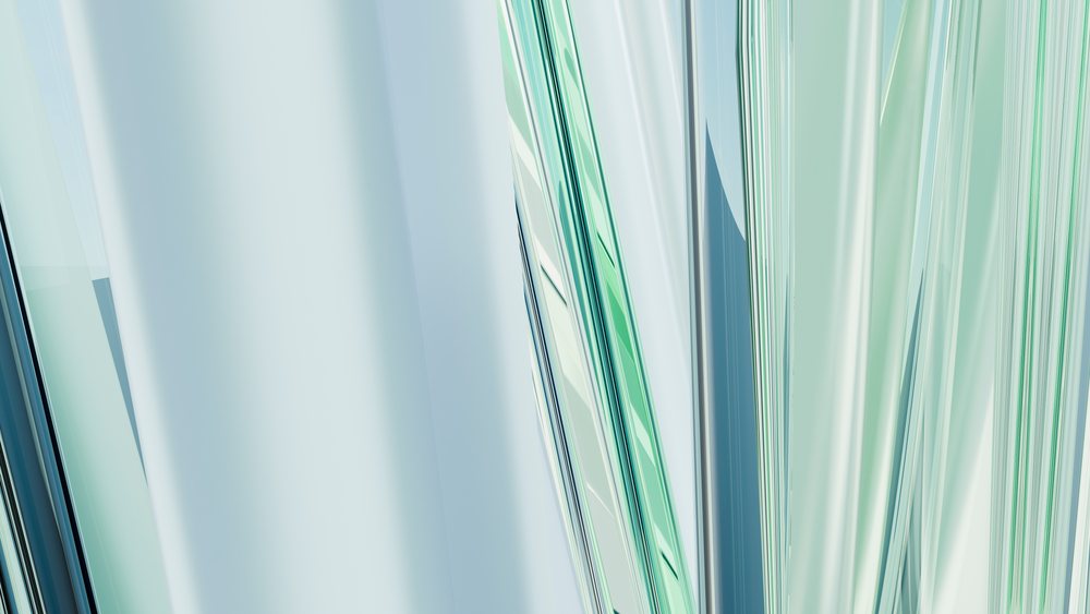 Abstract digital illustration with smooth vertical green