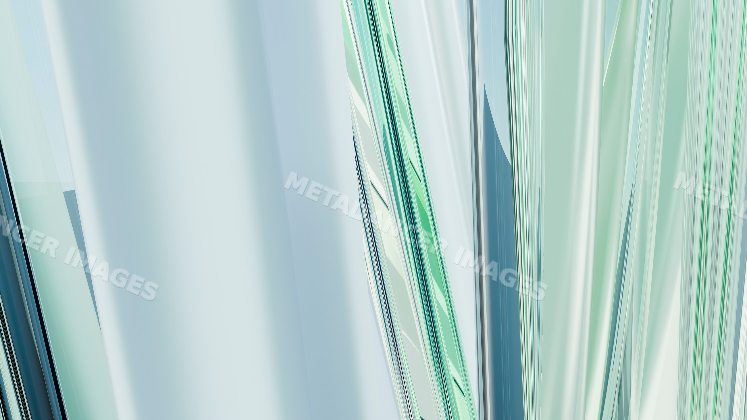 Abstract digital illustration with smooth vertical green