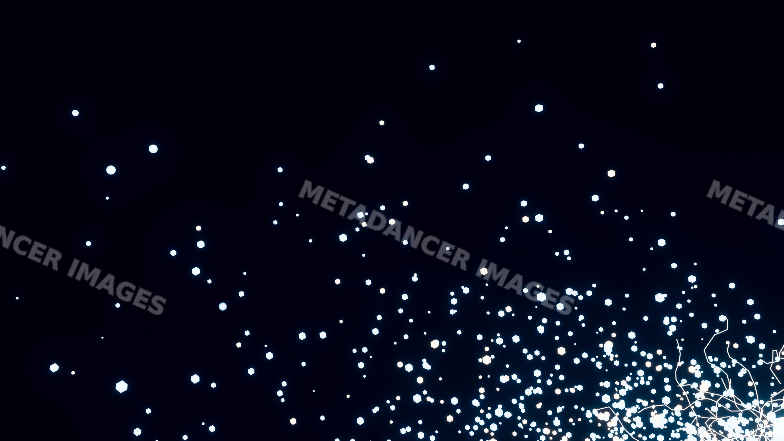 Blue glowing light dots scattered on dark background