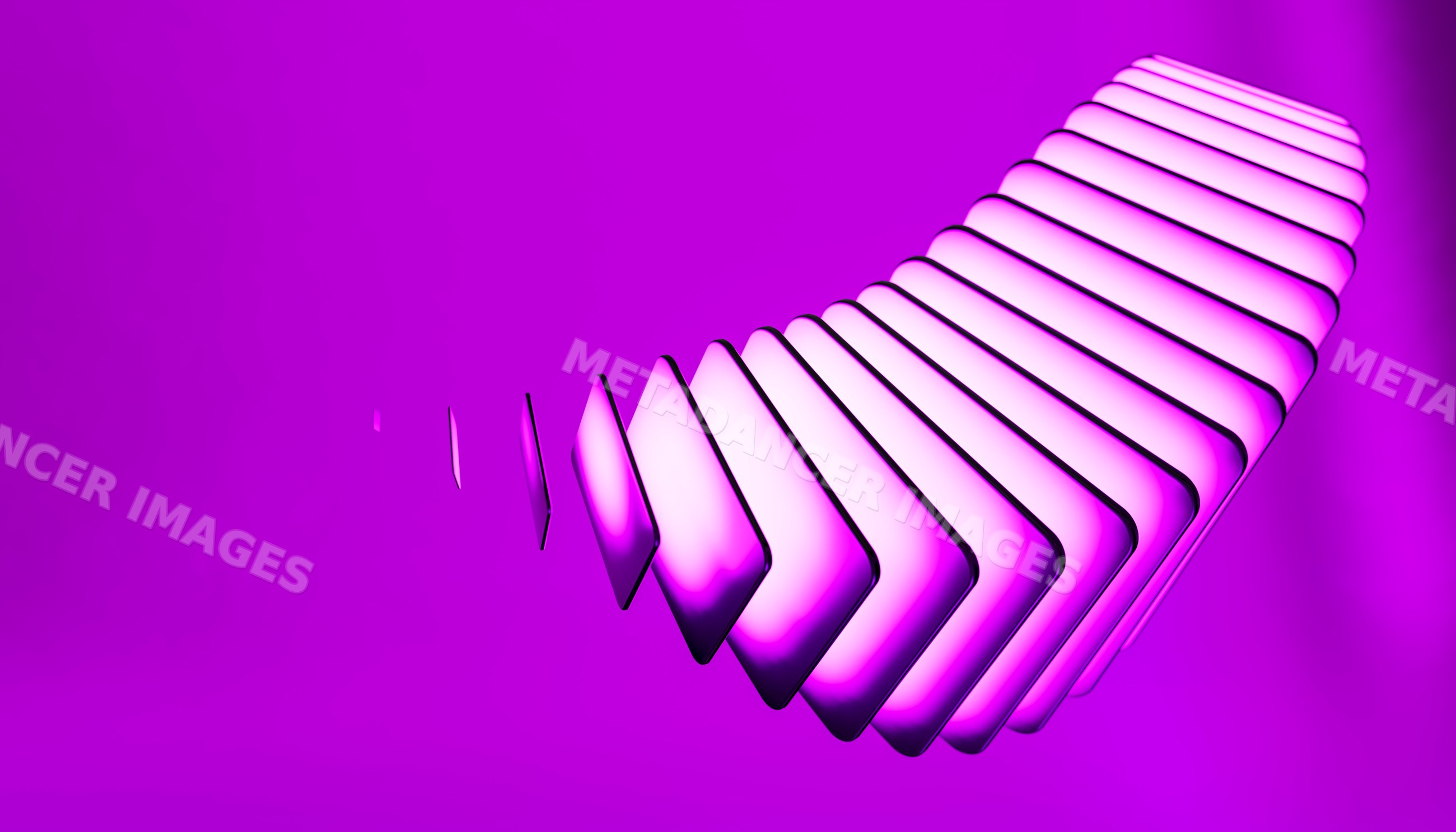 Abstract neon light bars glowing pink on purple background