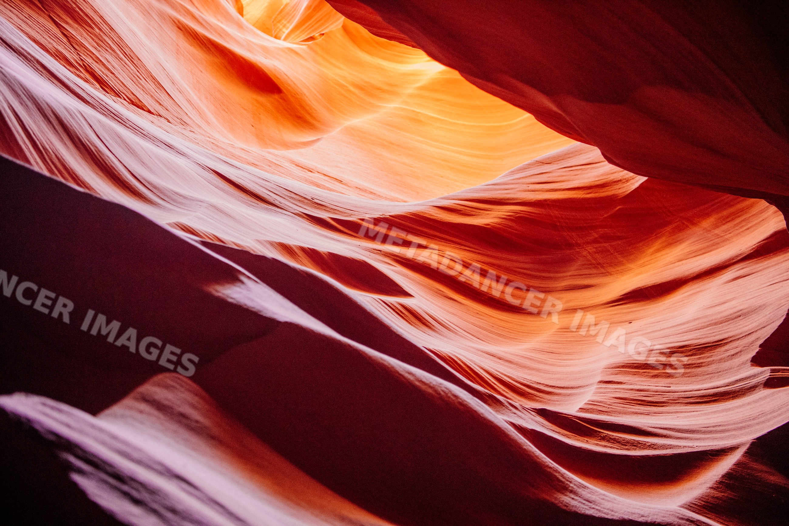 Curved sandstone rock formations in antelope canyon, Arizona
