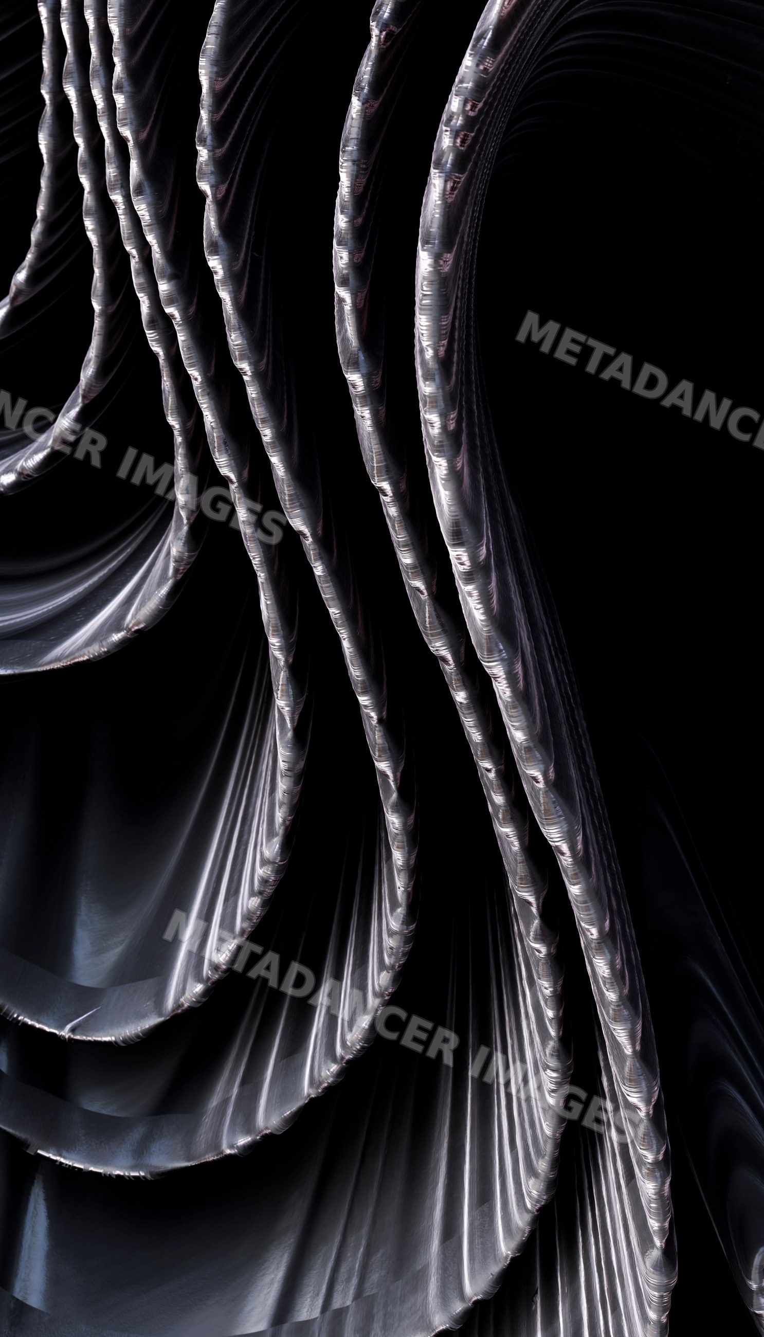 Close-up of shiny metal chains with connected loops