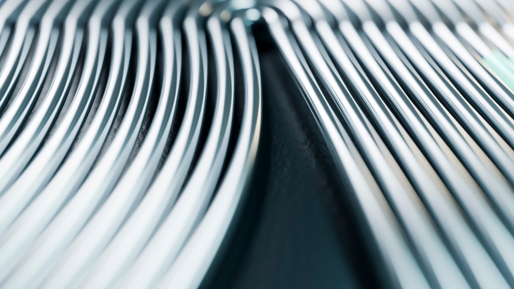 Close-up illustration of metal forks arranged side by side