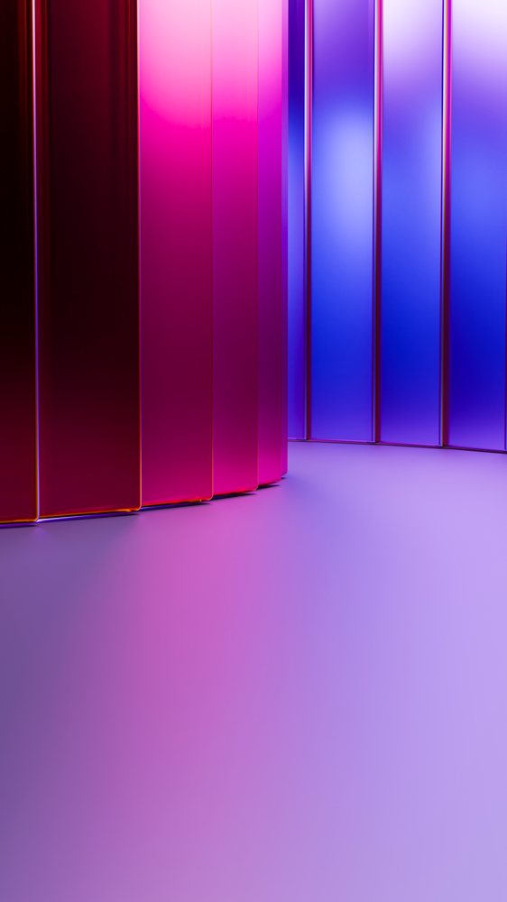 Colorful abstract geometric digital art with shiny gradient panels