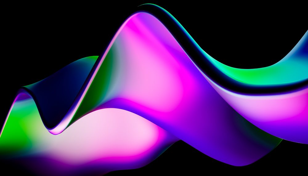 Abstract colorful wave ribbon in purple, pink