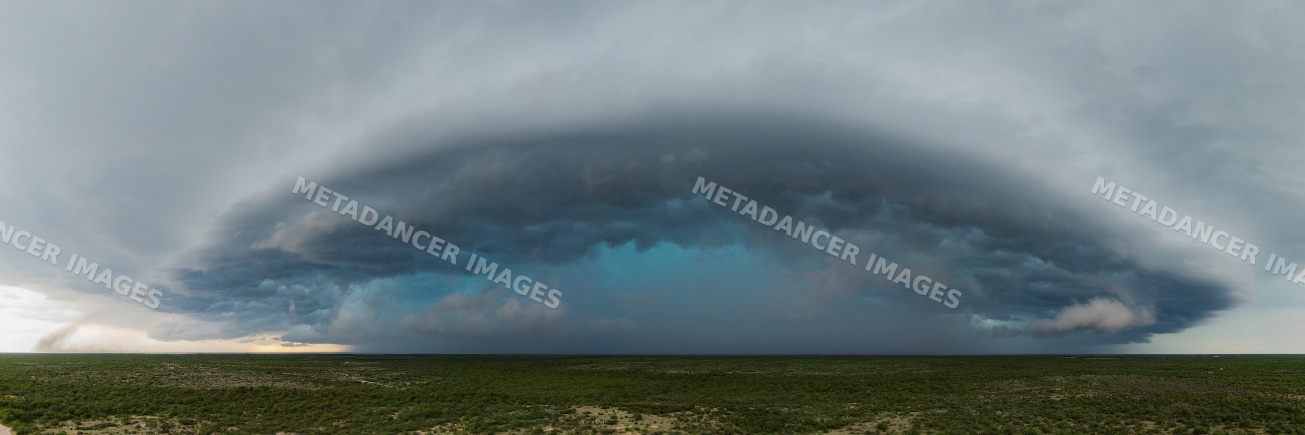 Supercell storm with tornado forming near del rio, texas, USA