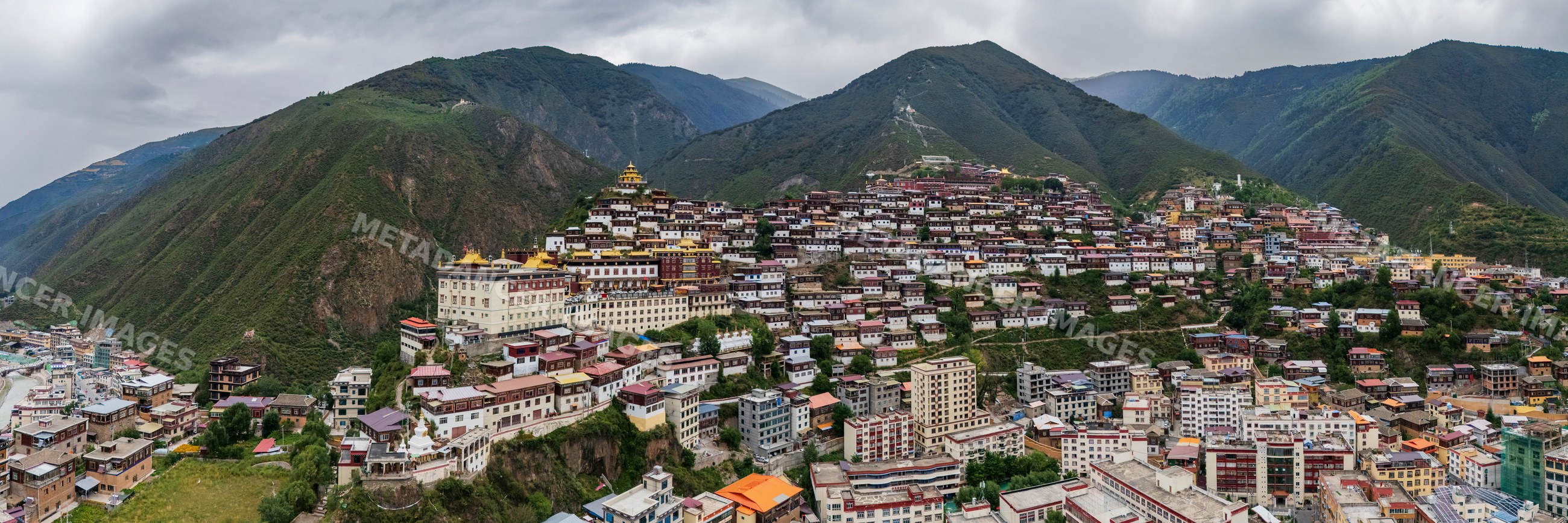 Baiyu Monastery overlooking mountain village