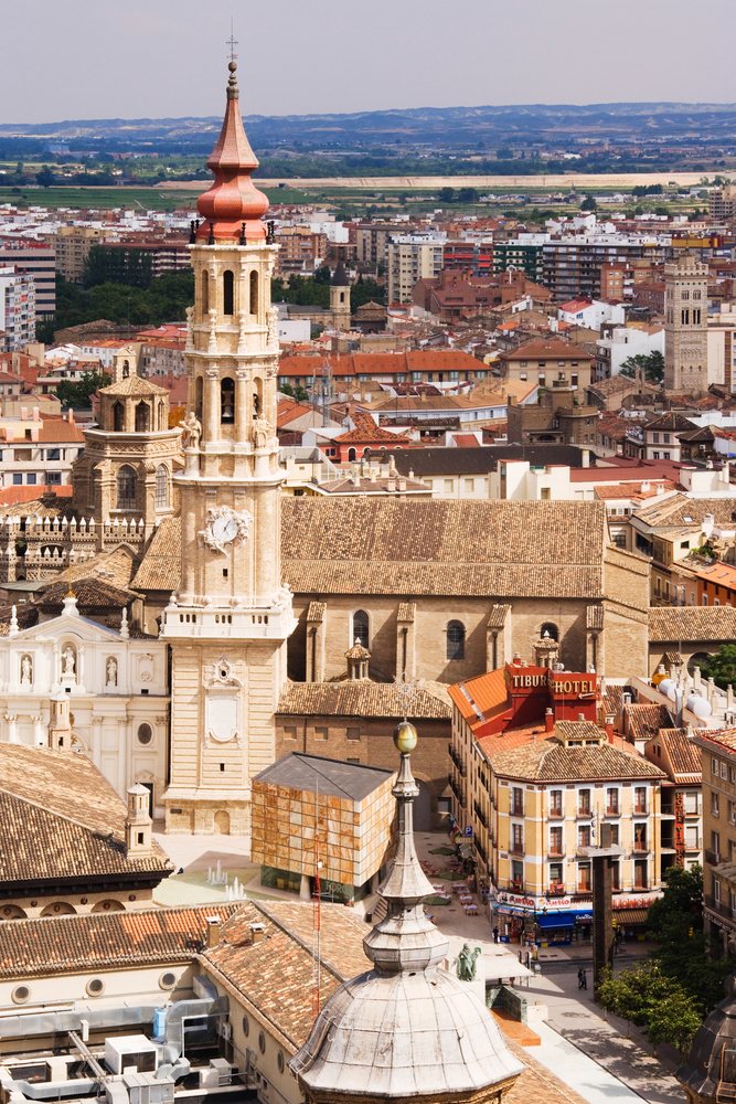 Basilica of our lady of the pillar tower cityscape