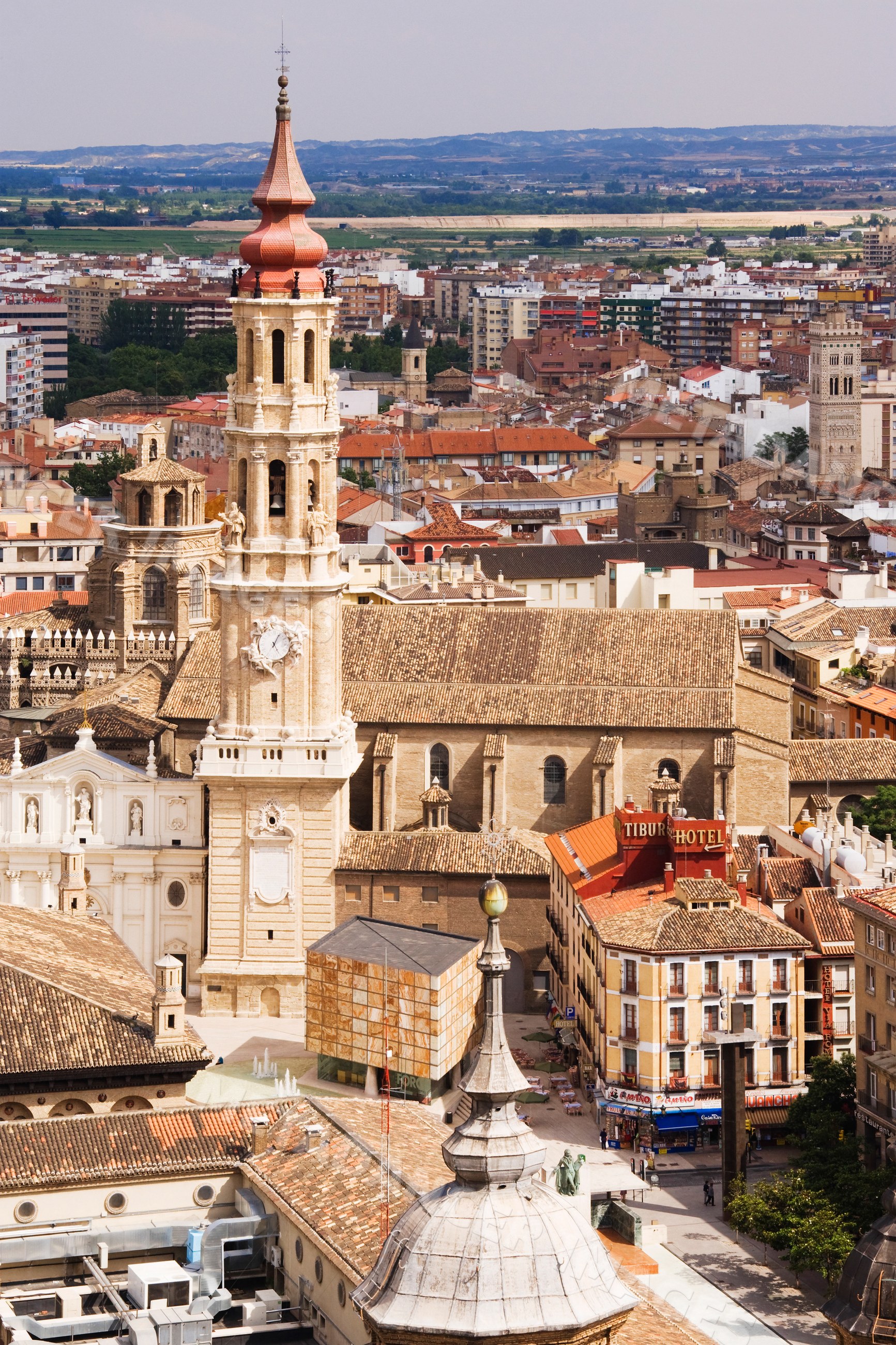 Basilica of our lady of the pillar tower cityscape